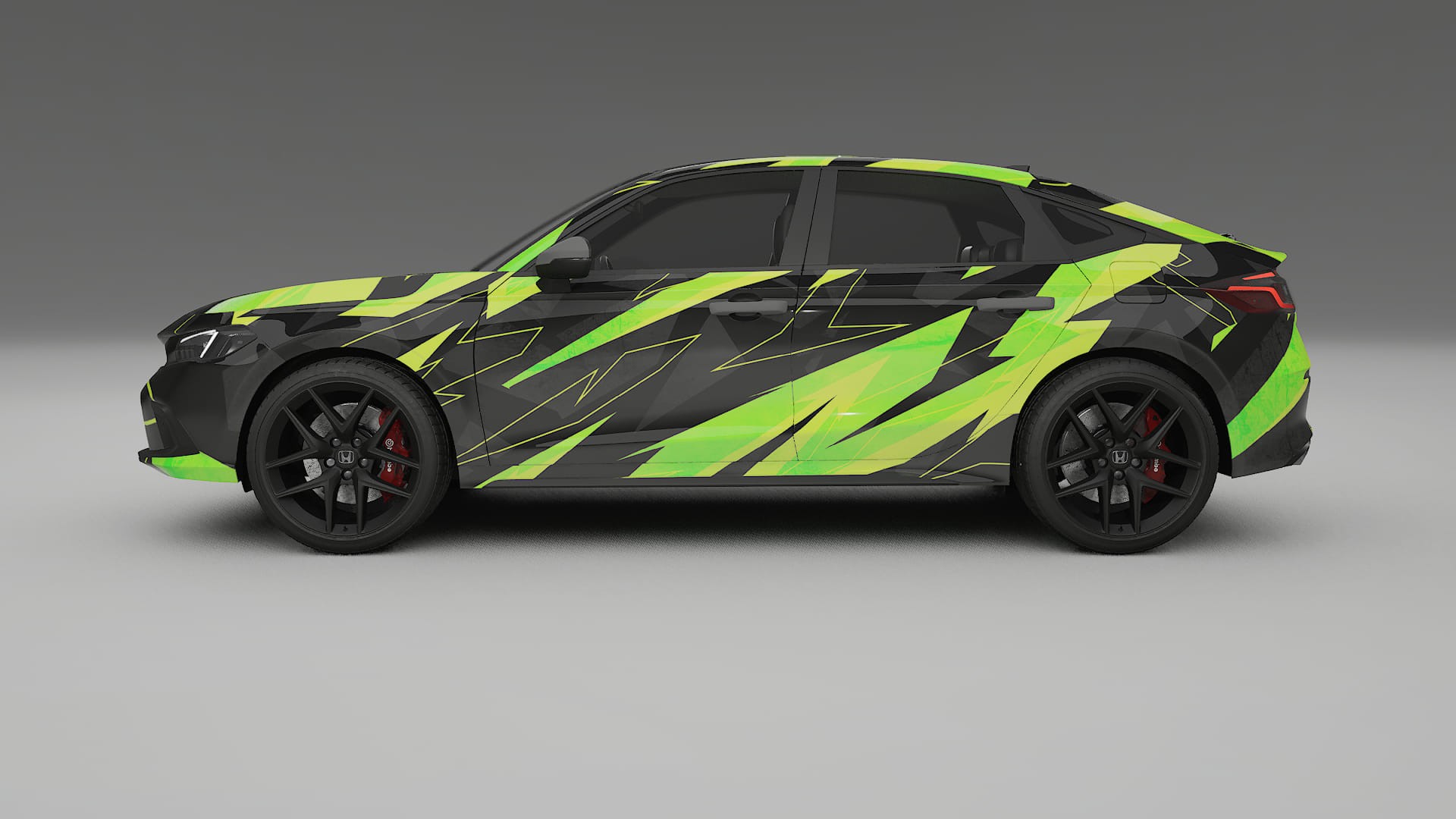 Honda Civic hatchback NINJA TURTLES – Ontworpen Wrap PPF Kit van Printbaar Polyurethaanfolie