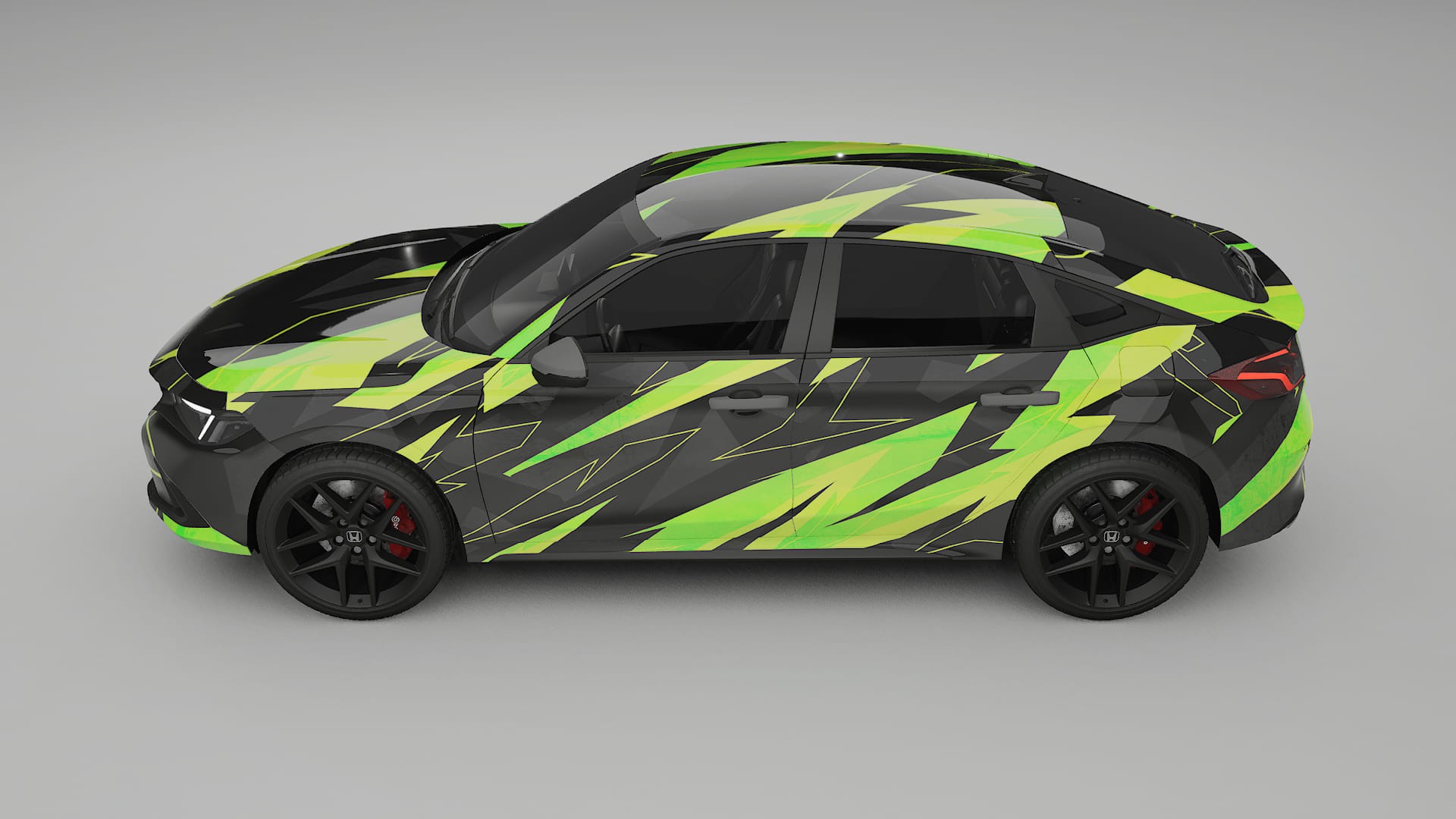 Honda Civic hatchback NINJA TURTLES – Ontworpen Wrap PPF Kit van Printbaar Polyurethaanfolie