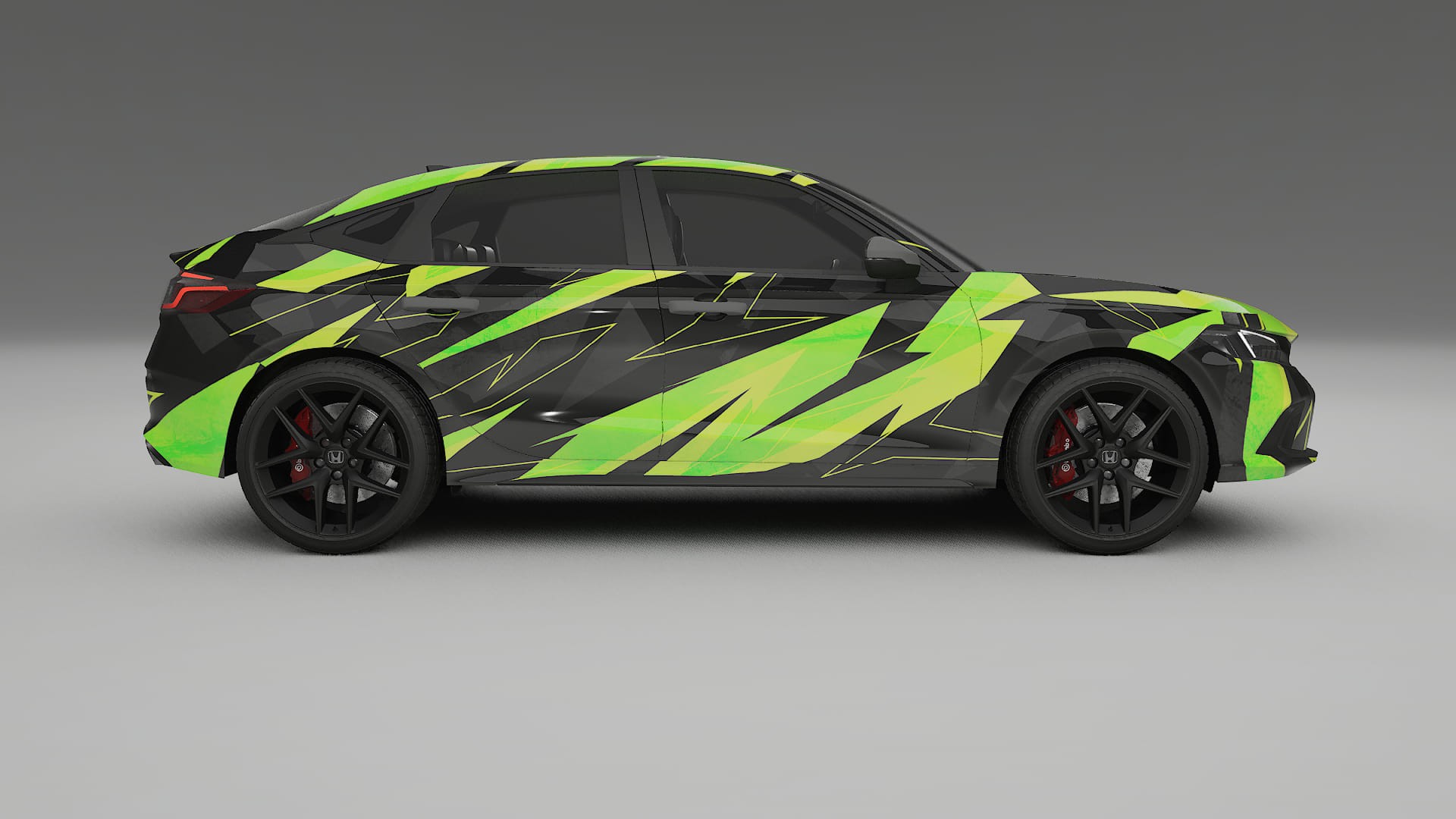 Honda Civic hatchback NINJA TURTLES – Ontworpen Wrap PPF Kit van Printbaar Polyurethaanfolie