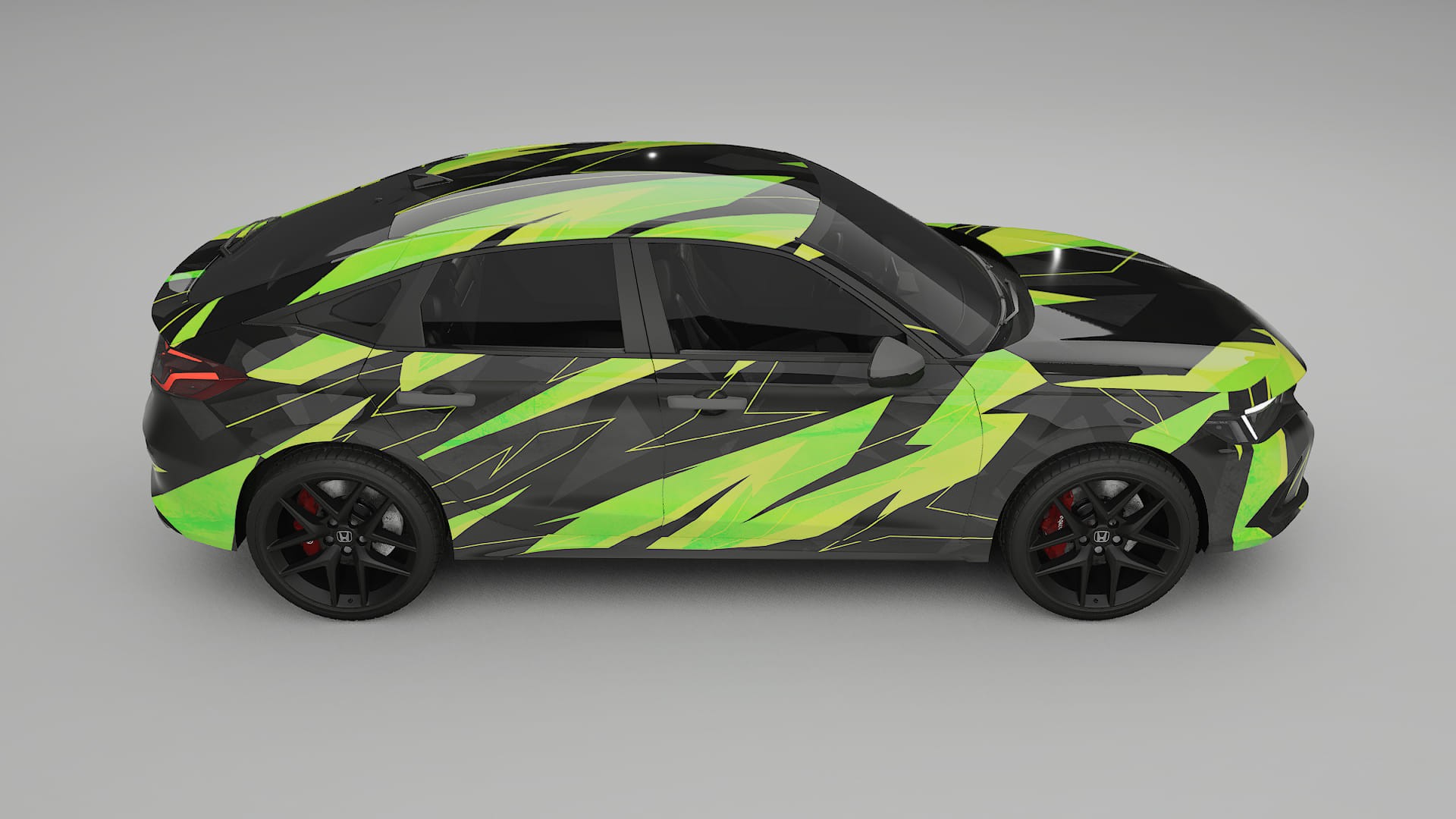 Honda Civic hatchback NINJA TURTLES – Ontworpen Wrap PPF Kit van Printbaar Polyurethaanfolie