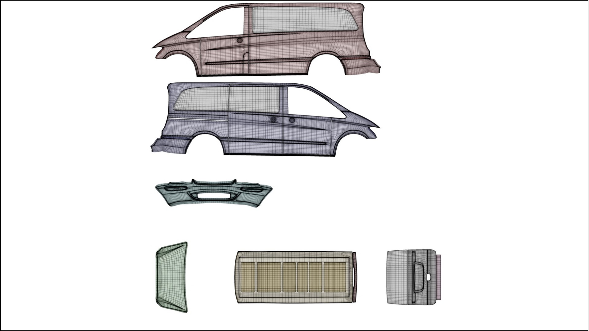 Mercedes Vito Short W639 facelift LCI TPU Lakbeschermingsfolie | LAGOON Kleurveranderende PPF – Volledig Voorgesneden Kit