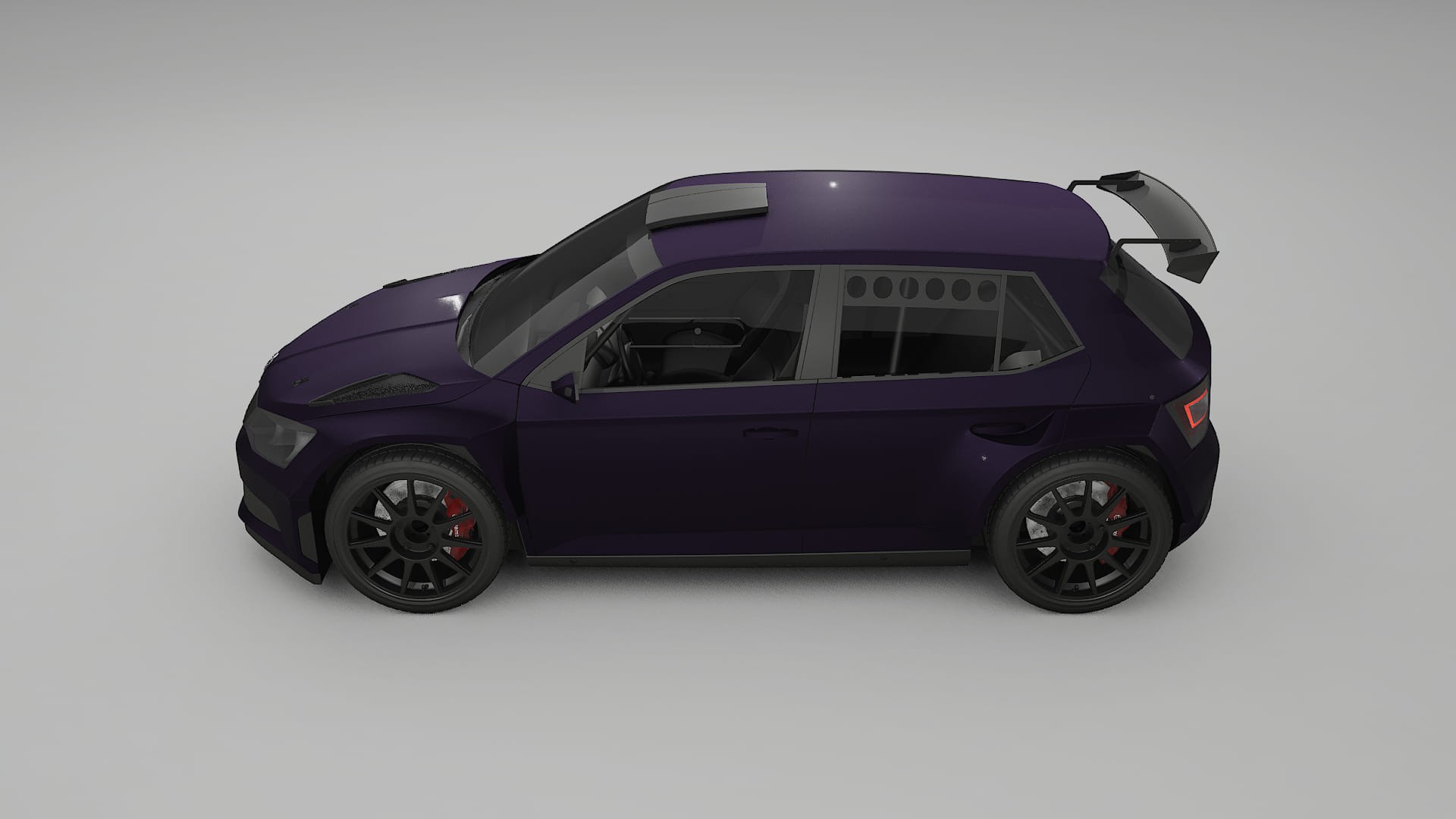 Škoda Fabia R5 6V TPU Lakbeschermingsfolie | VIOLET Kleurveranderende PPF – Volledig Voorgesneden Kit