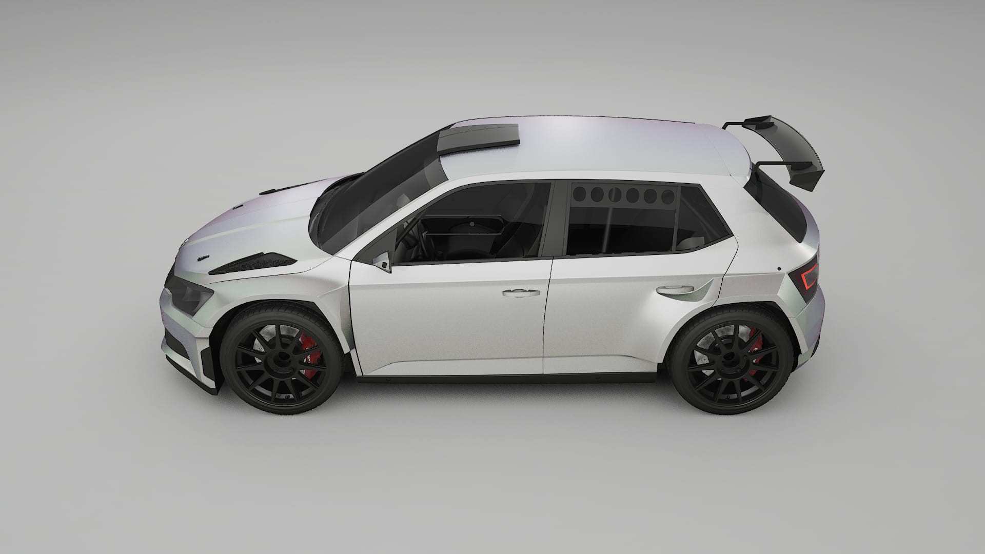 Škoda Fabia R5 6V TPU Lakbeschermingsfolie | NEBULA Kleurveranderende PPF – Volledig Voorgesneden Kit