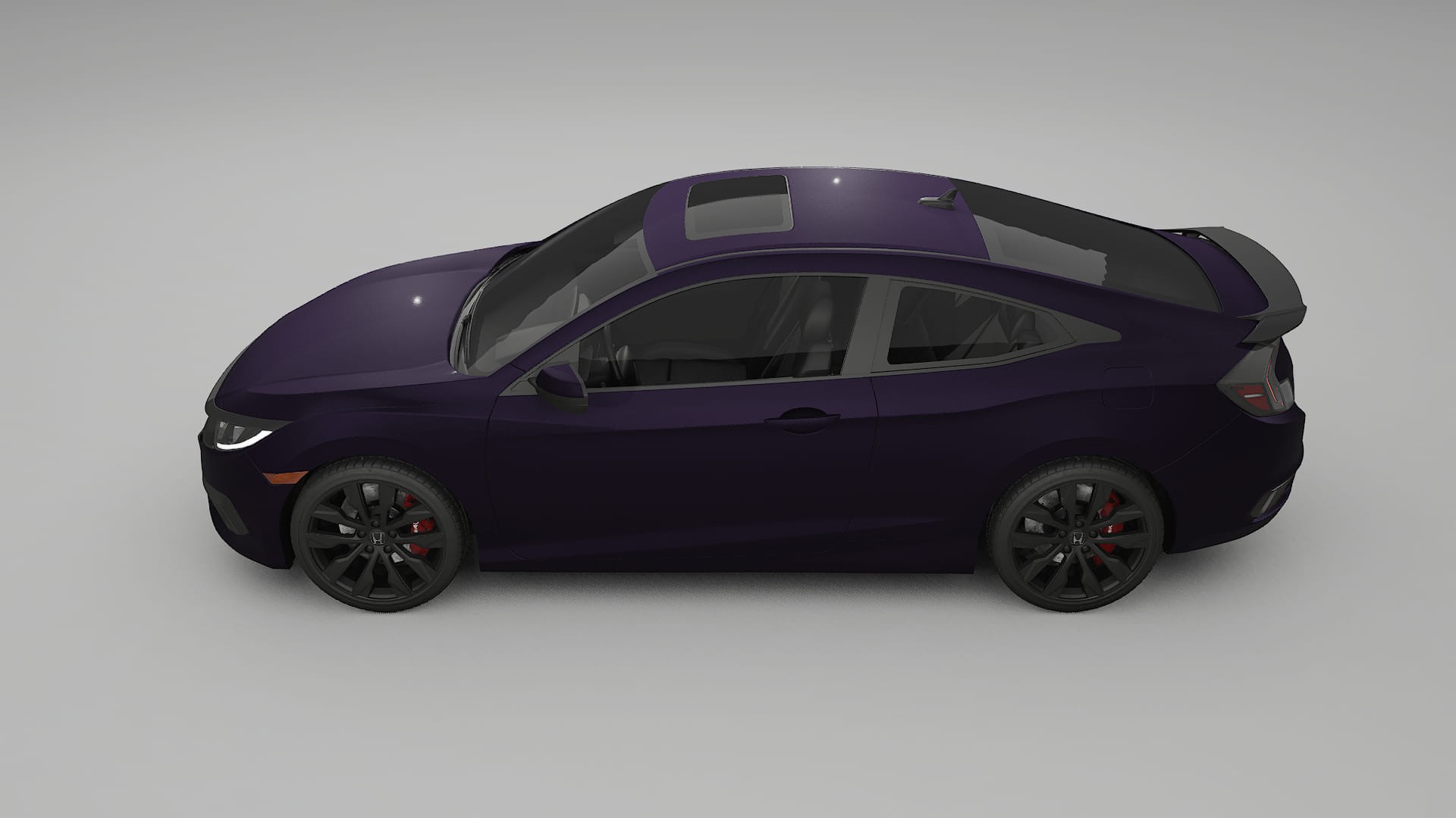 Honda Civic coupe prefacelift pre LCI TPU Lakbeschermingsfolie | VIOLET Kleurveranderende PPF – Volledig Voorgesneden Kit
