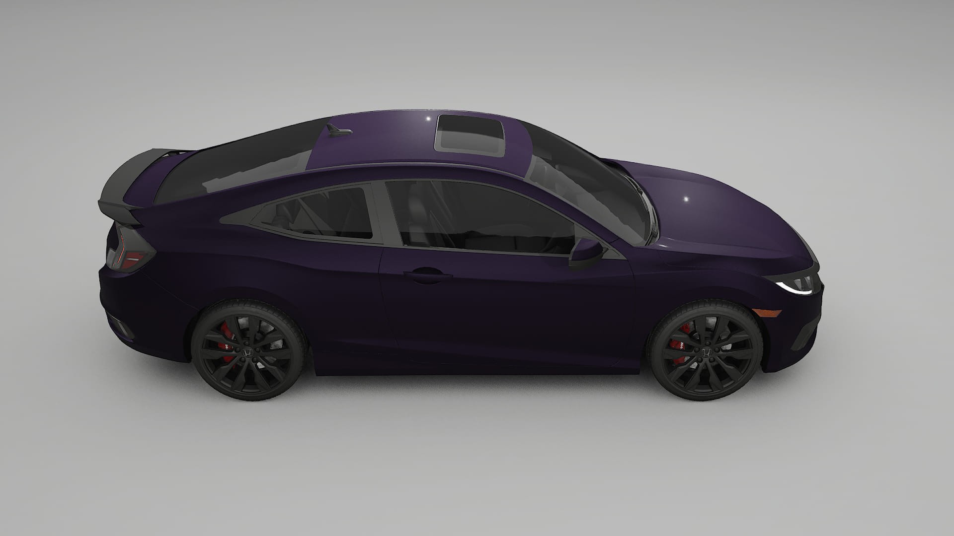 Honda Civic coupe prefacelift pre LCI TPU Lakbeschermingsfolie | VIOLET Kleurveranderende PPF – Volledig Voorgesneden Kit
